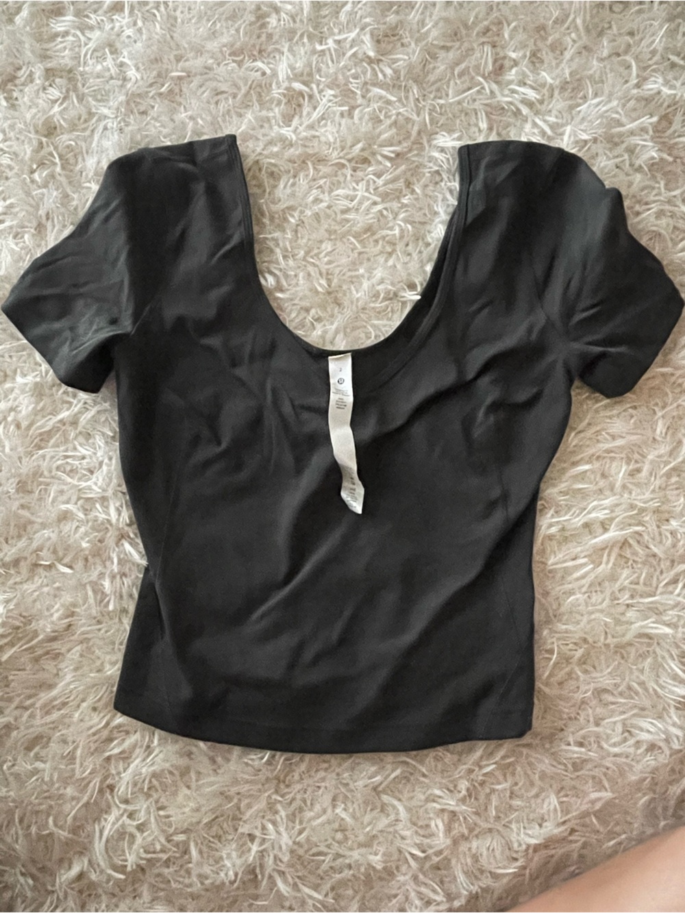 lululemon athletica Black Short Sleeve Scoop Neck Tee